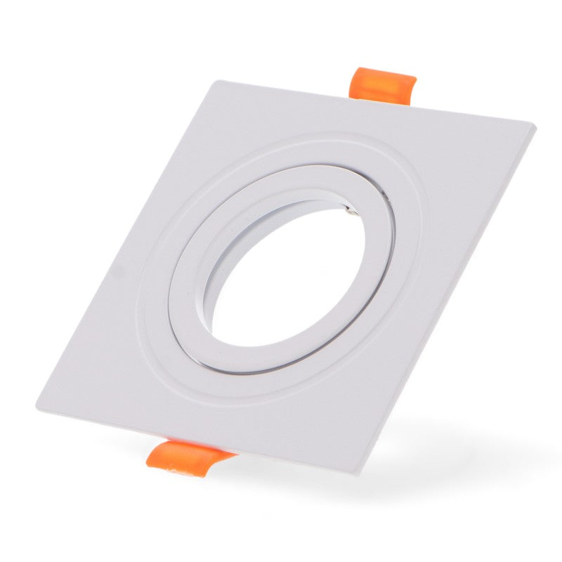Faretto Incasso Quadrato Orientabile Bianco GU10 con Portalampada Diamant Lux