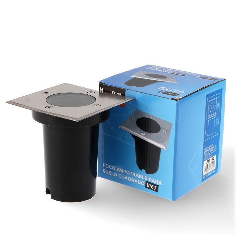 Faretto Calpestabile Esterno Quadrato GU10 IP67 Acciaio Inox LM7302