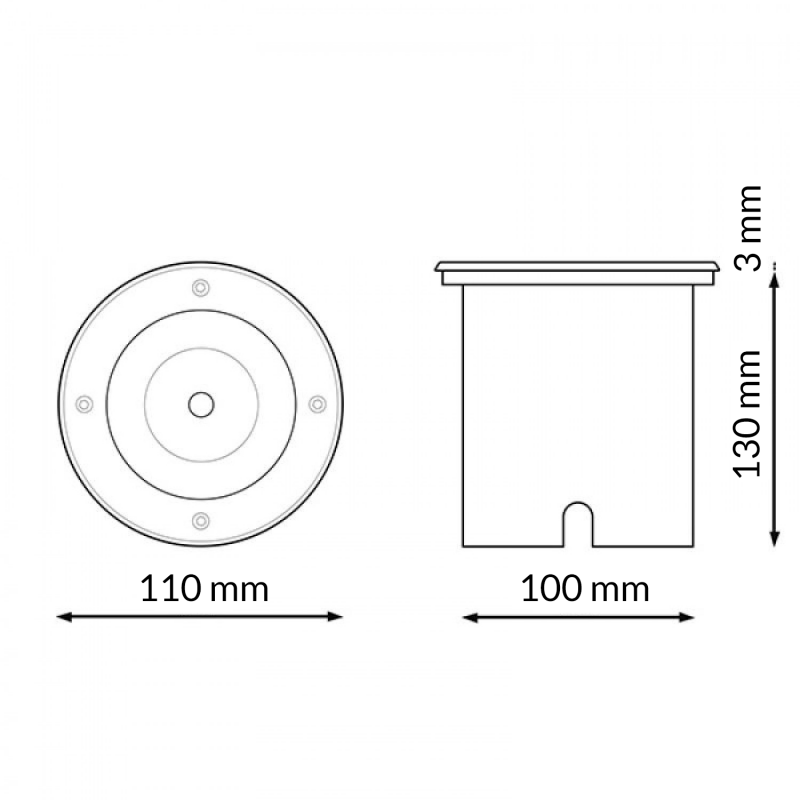 Faretto Calpestabile Esterno Tondo GU10 IP67 Acciaio Inox LM7303