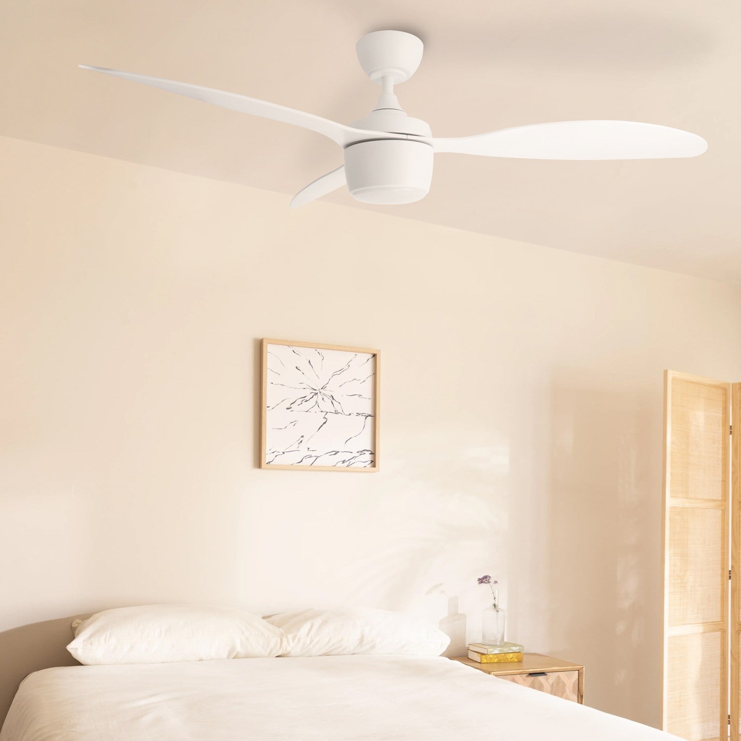 Ventilatore da Soffitto Bianco LED 132cm Silenzioso 3CCT Motore DC – LM8803
