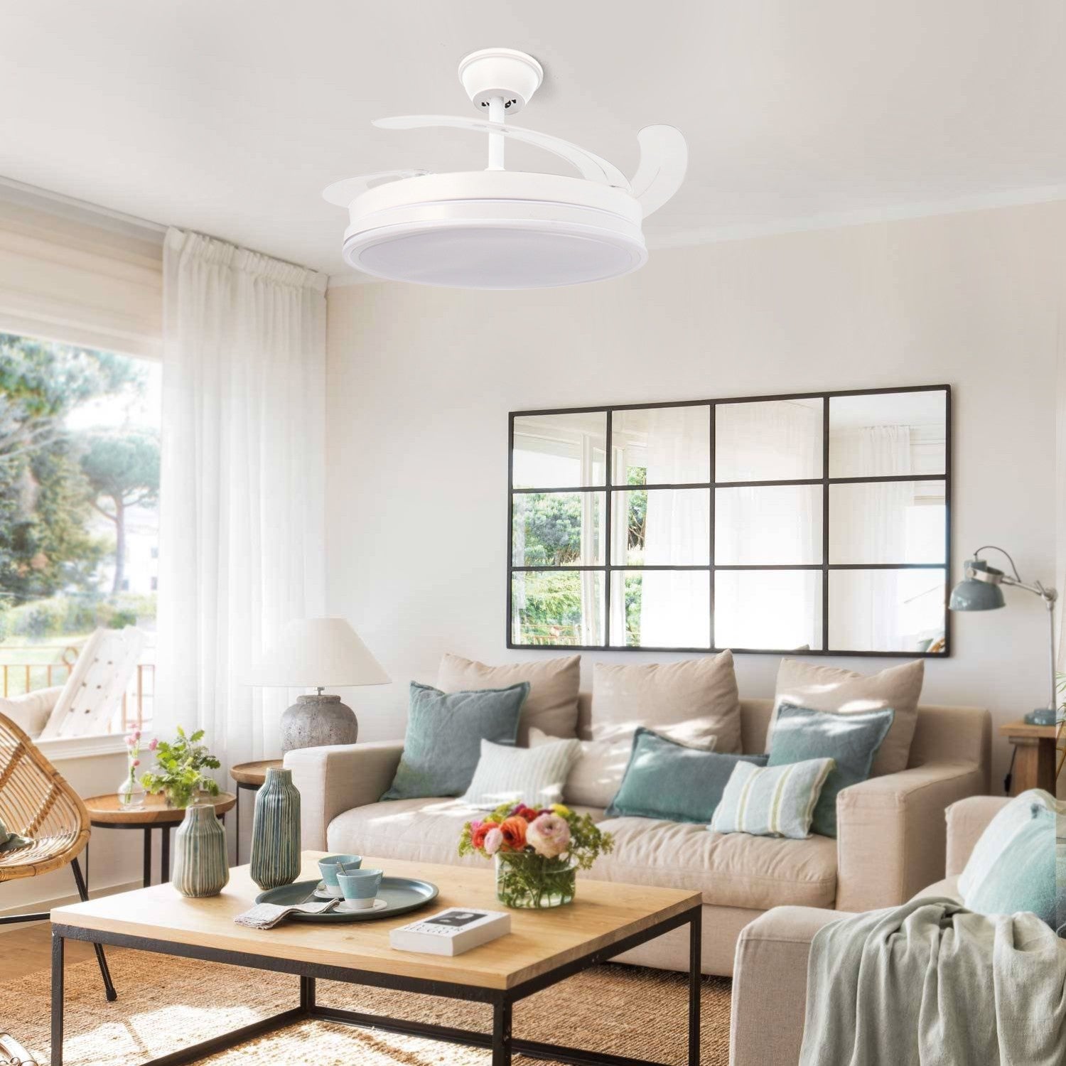 Ventilatore da Soffitto LED Pale a Scomparsa Silenzioso Motore DC Mimotec – LM8831 M Mimotec