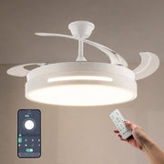 Ventilatore da Soffitto con Luce LED Smart LM8864 Bianco – Pale Retrattili, Motore DC Silenzioso, App e Telecomando Diamant Lux