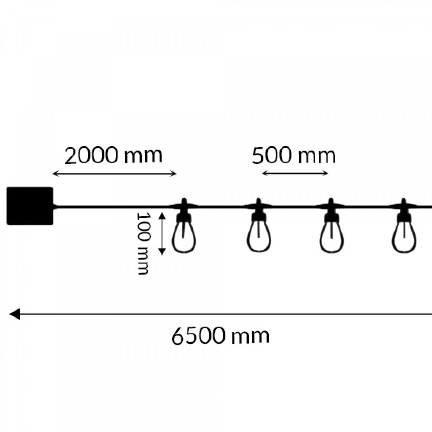 Ghirlanda Catena Luminosa 10 Luci LED Solare 6,5m IP54 - LM6961