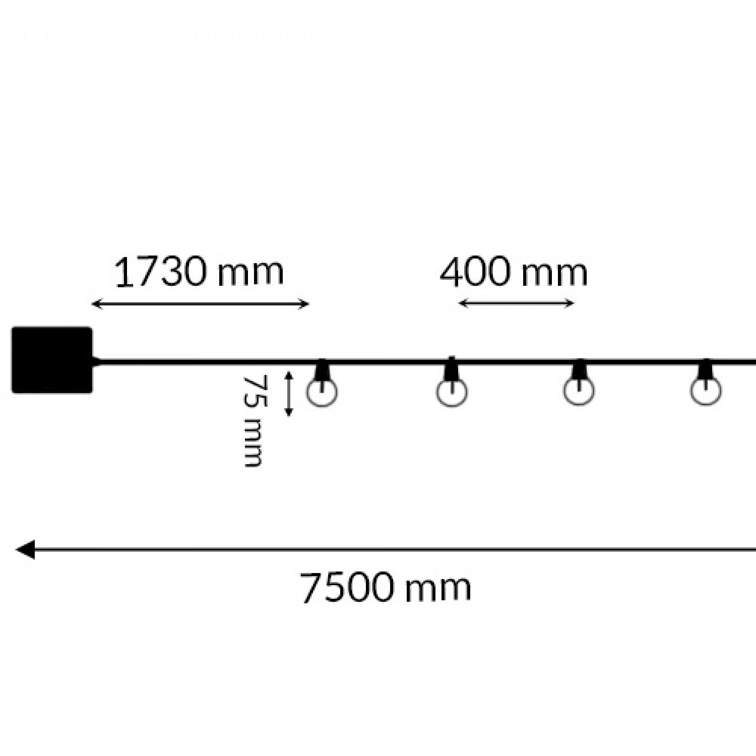 Catena Luminosa Solare da Esterno 7,5M con 15 Lampadine LED 2700K IP54 LM8967