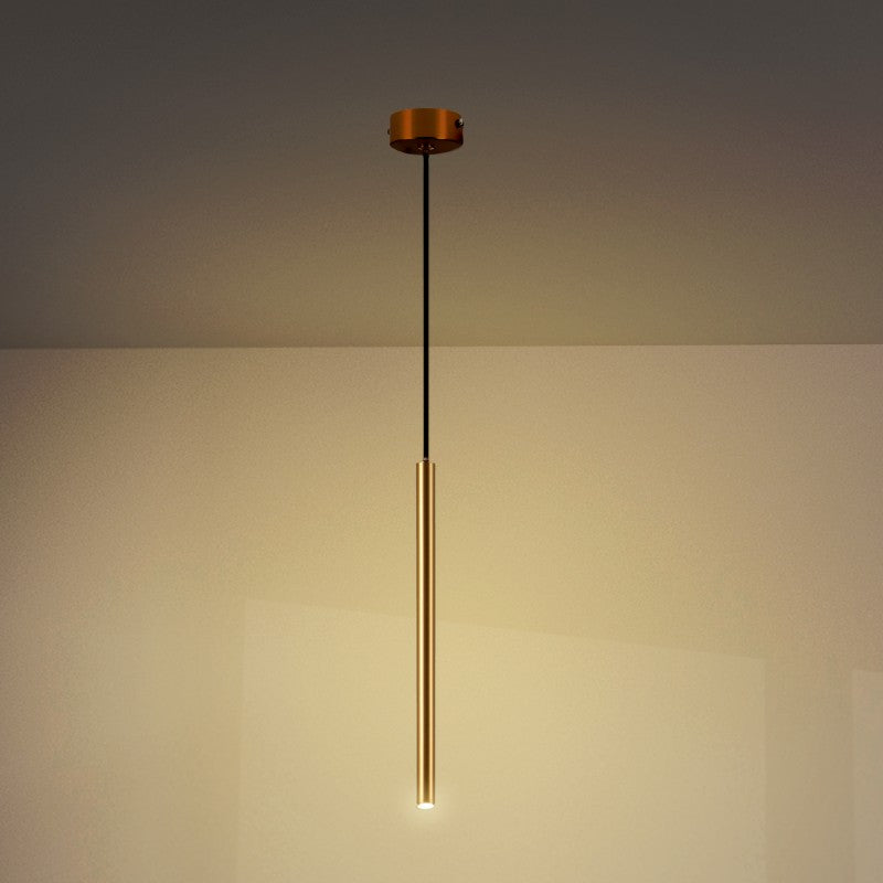 Lampada Sospensione cilindro LED 3W Oro Alluminio LM8986
