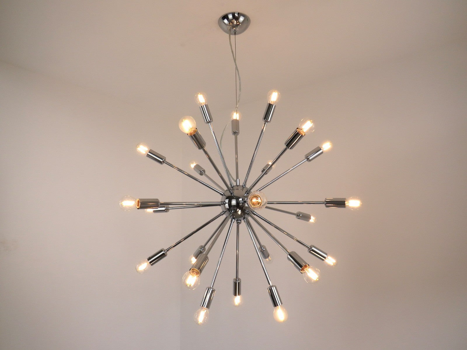 MATTEO 1078 lampadario a sospensione design moderno vintage retrò cromato 24 luci DIAMANTLUX