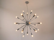 MATTEO 1078 lampadario a sospensione design moderno vintage retrò cromato 24 luci DIAMANTLUX