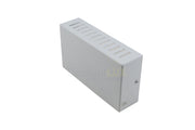 Metal Box 50W Diamantlux: scatola portadriver in metallo bianco con prese d'aria per l'aerazione dei driver