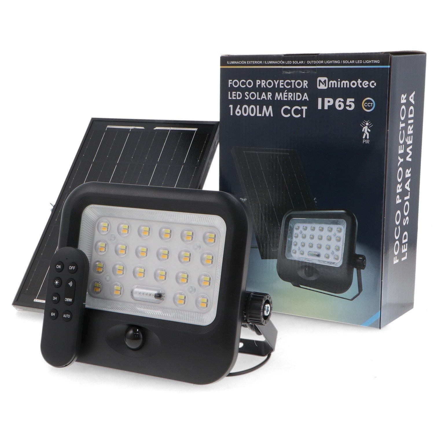 Faro proiettore LED solare Merida con confezione - Mimotec MI3042