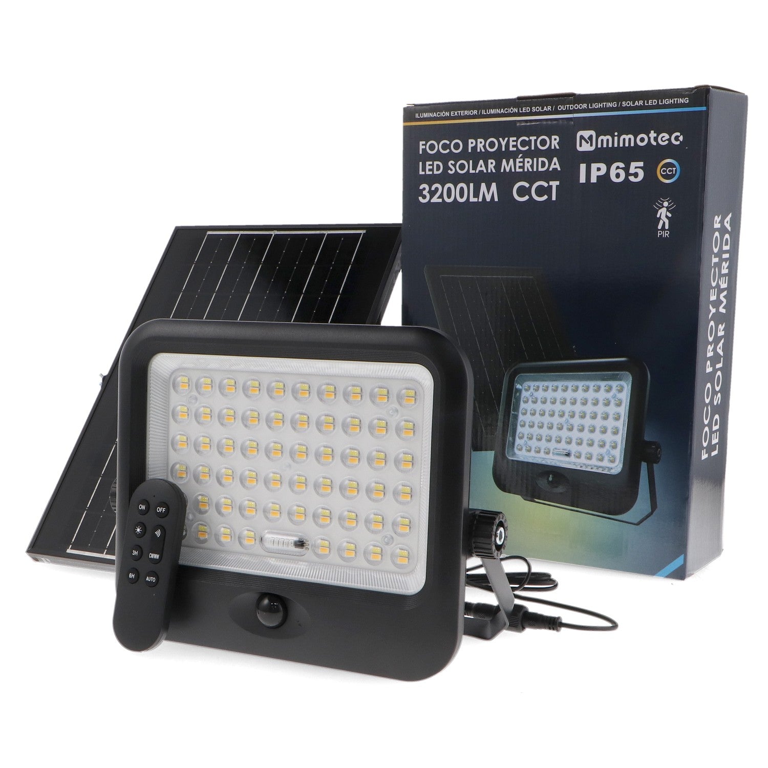 Faro proiettore LED solare Merida con confezione - Mimotec MI3043