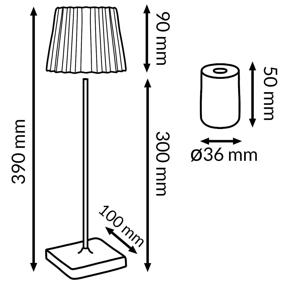 Lampada da tavolo LED ricaricabile Mimotec White Courtin MI4009 – foto 3