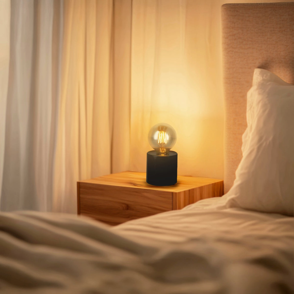 Lampada da tavolo LED ricaricabile Mimotec Black Ditadi MI4012 – foto 2