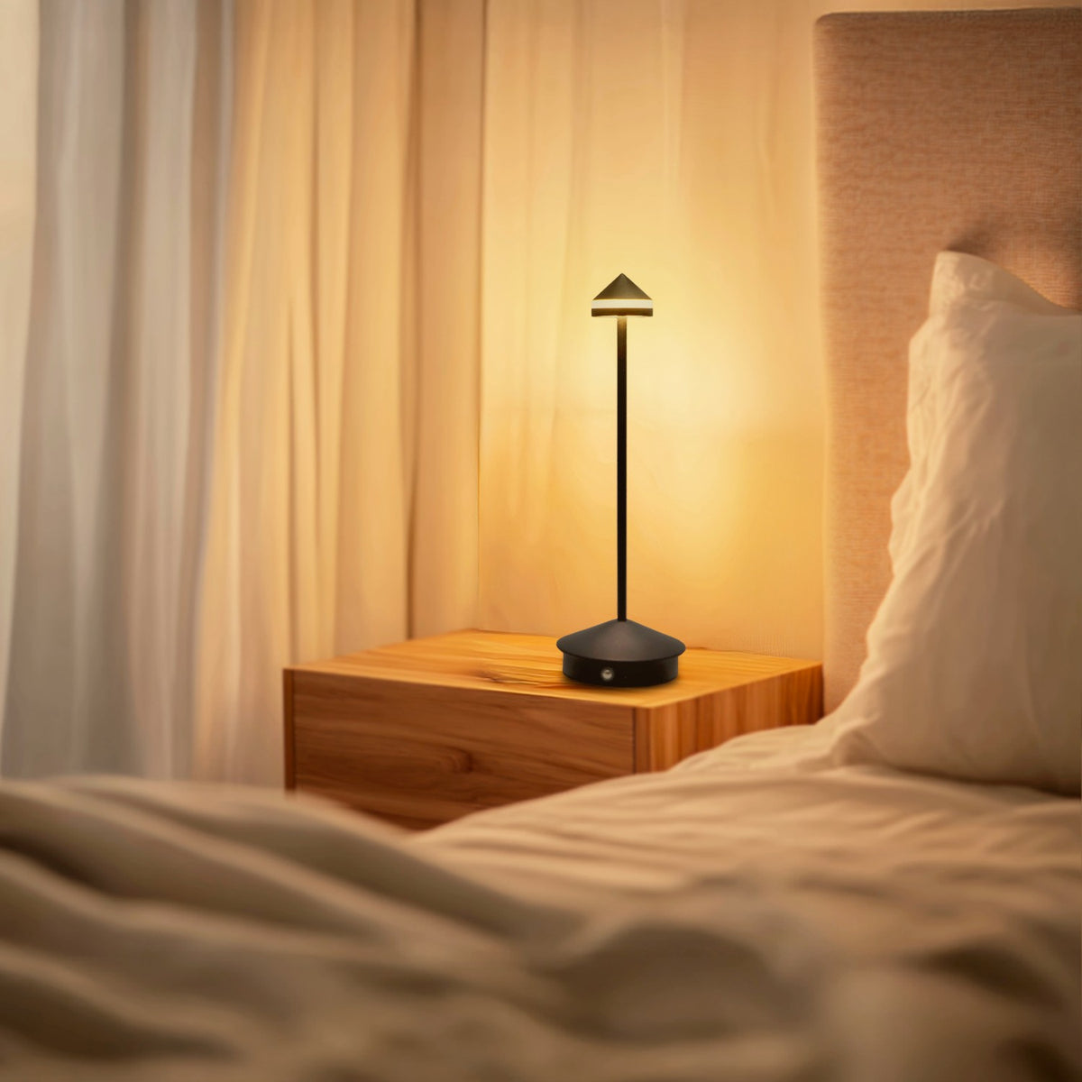Lampada da tavolo LED ricaricabile Mimotec Black Point MI4023 – foto 2