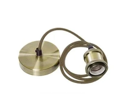 Montatura per Lampadario a sospensione 1xE27 cavo dorato e metallo brunito