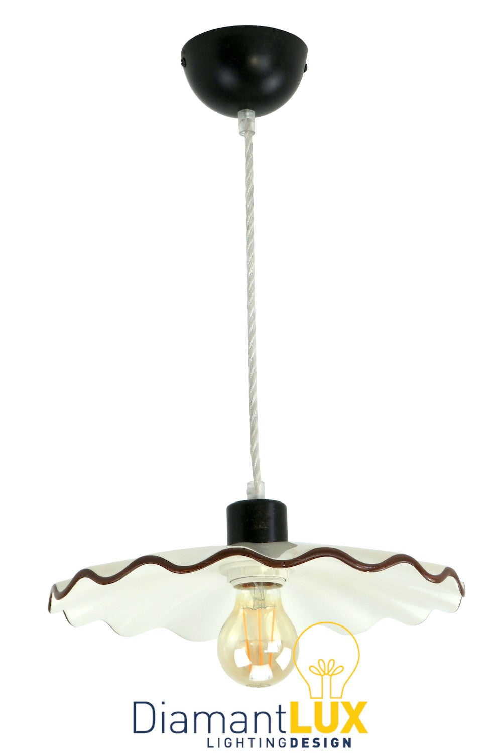 MONZA-P30  Lampadario in ceramica vintage DIAMANTLUX