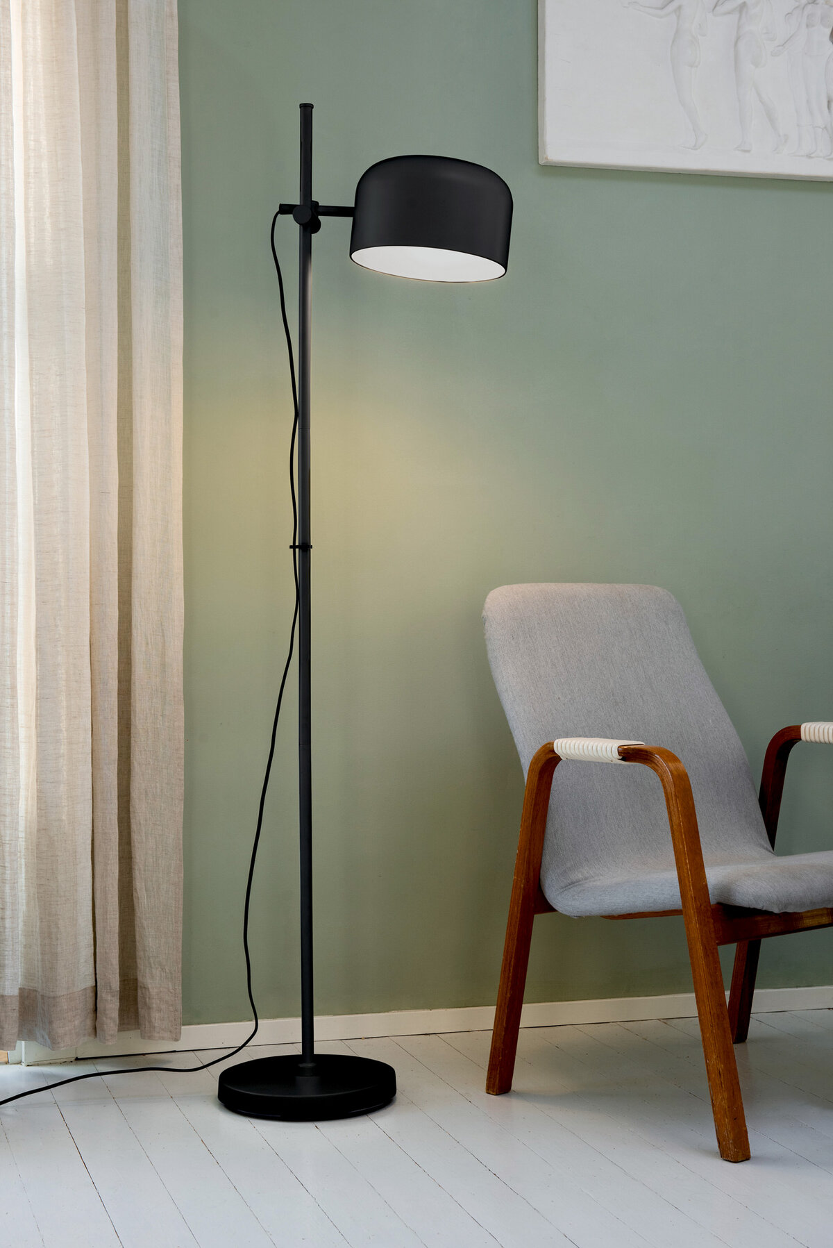 Lampada da Terra Moderna E27 Piantana Design Nero Bianco Serie ASTI Diamantlux