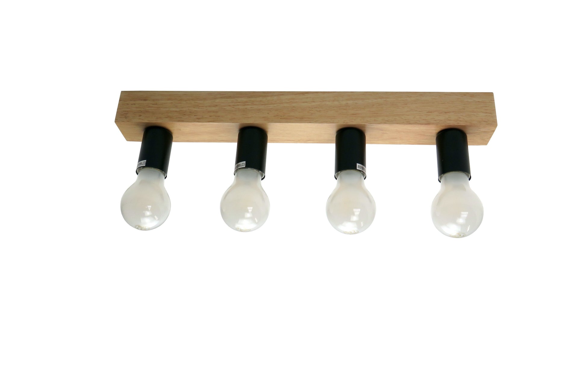plafoniera applique vintage industriale in legno DIAMANTLUX NUS-4-BK