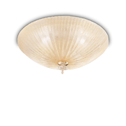 Plafoniera Classica Stile Murano Vetro Graniglia Ø60 Shell PL6 - Ideal Lux