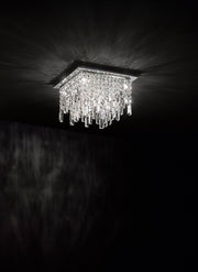 Plafoniera con Cristalli Morelight Frangia Quadrata Piccola 2185