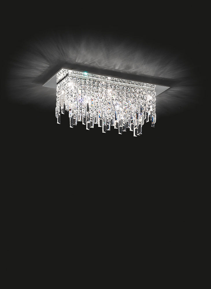 Plafoniera con Cristalli Morelight Frangia Rettangolare Piccola 2183