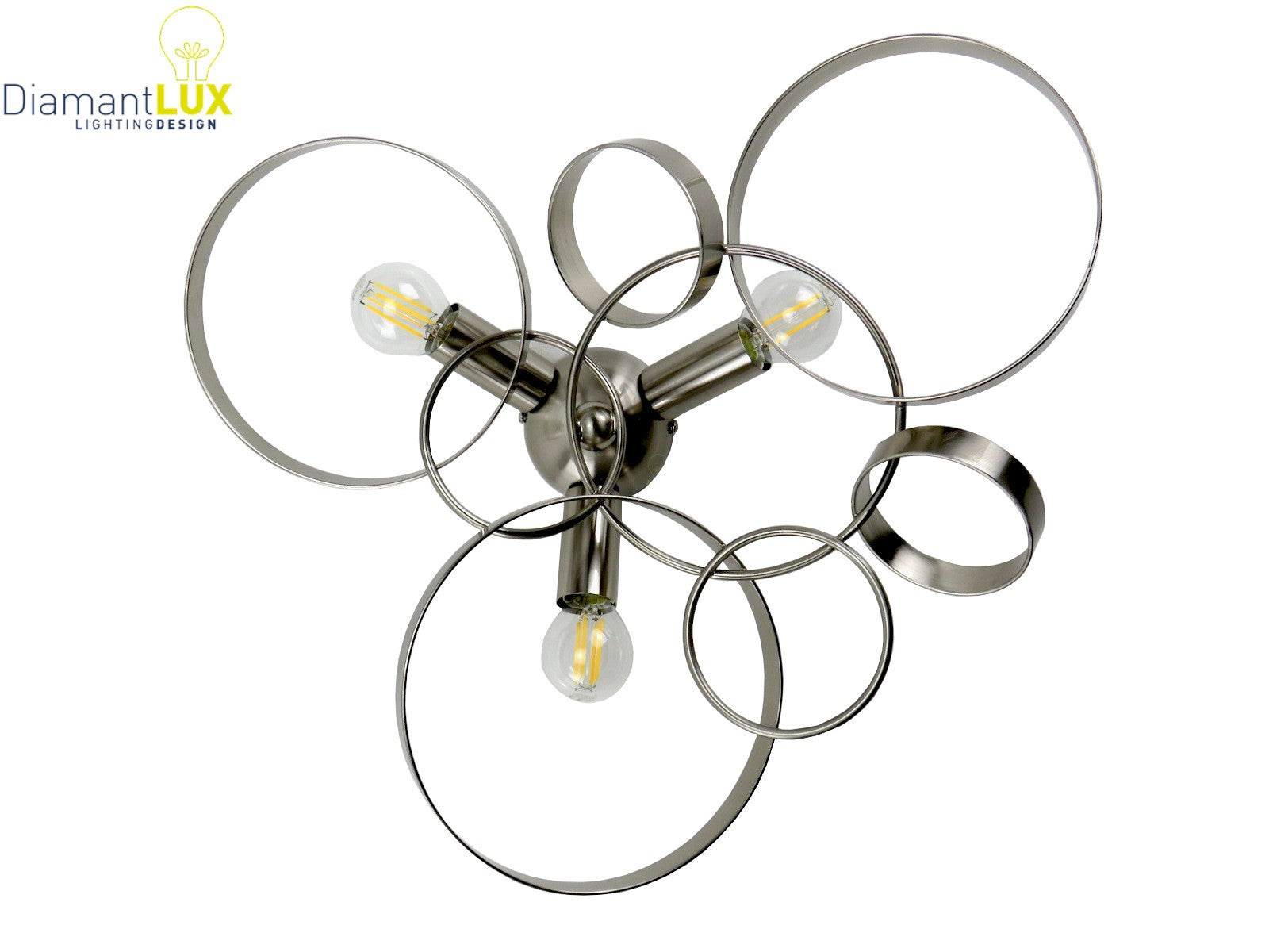 plafoniera soffitto design CERCHIO P3 nikel DIAMANTLUX