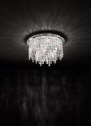 Plafoniera con Cristalli Morelight Frangia Tonda Grande 2187