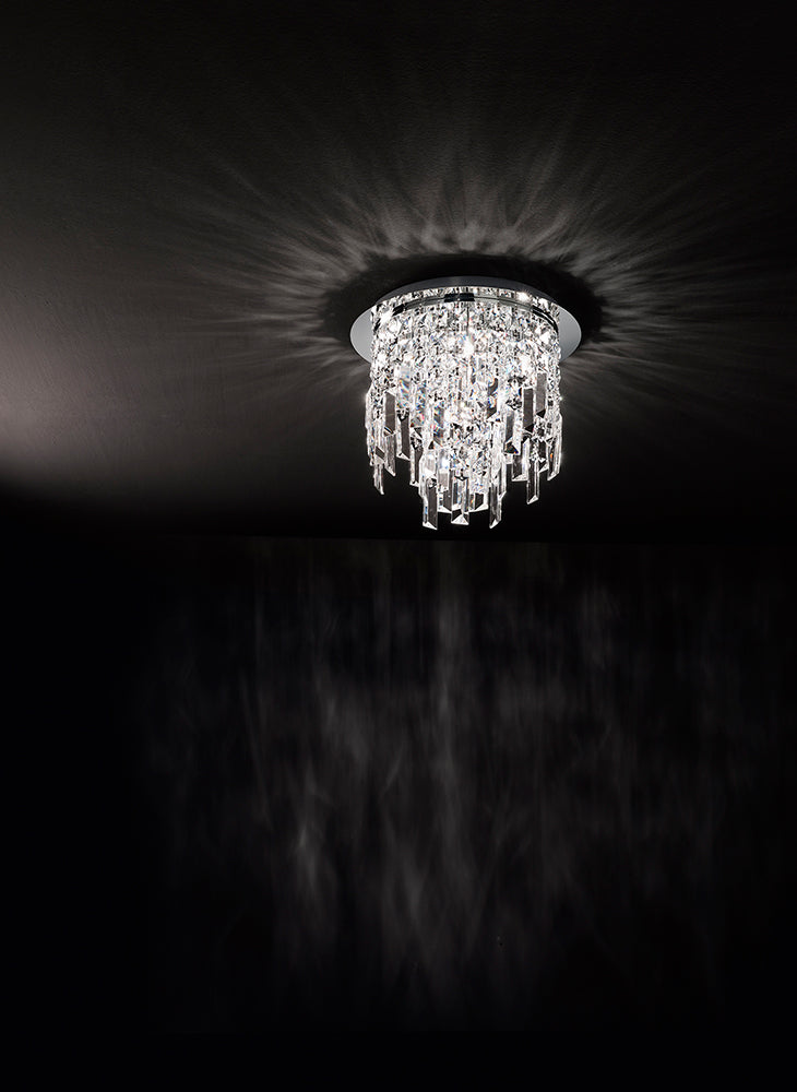 Plafoniera con Cristalli Morelight Frangia Tonda Piccola 2188