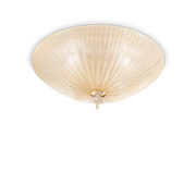 Plafoniera Classica Stile Murano Vetro Graniglia Ø50 Shell PL4 - Ideal Lux