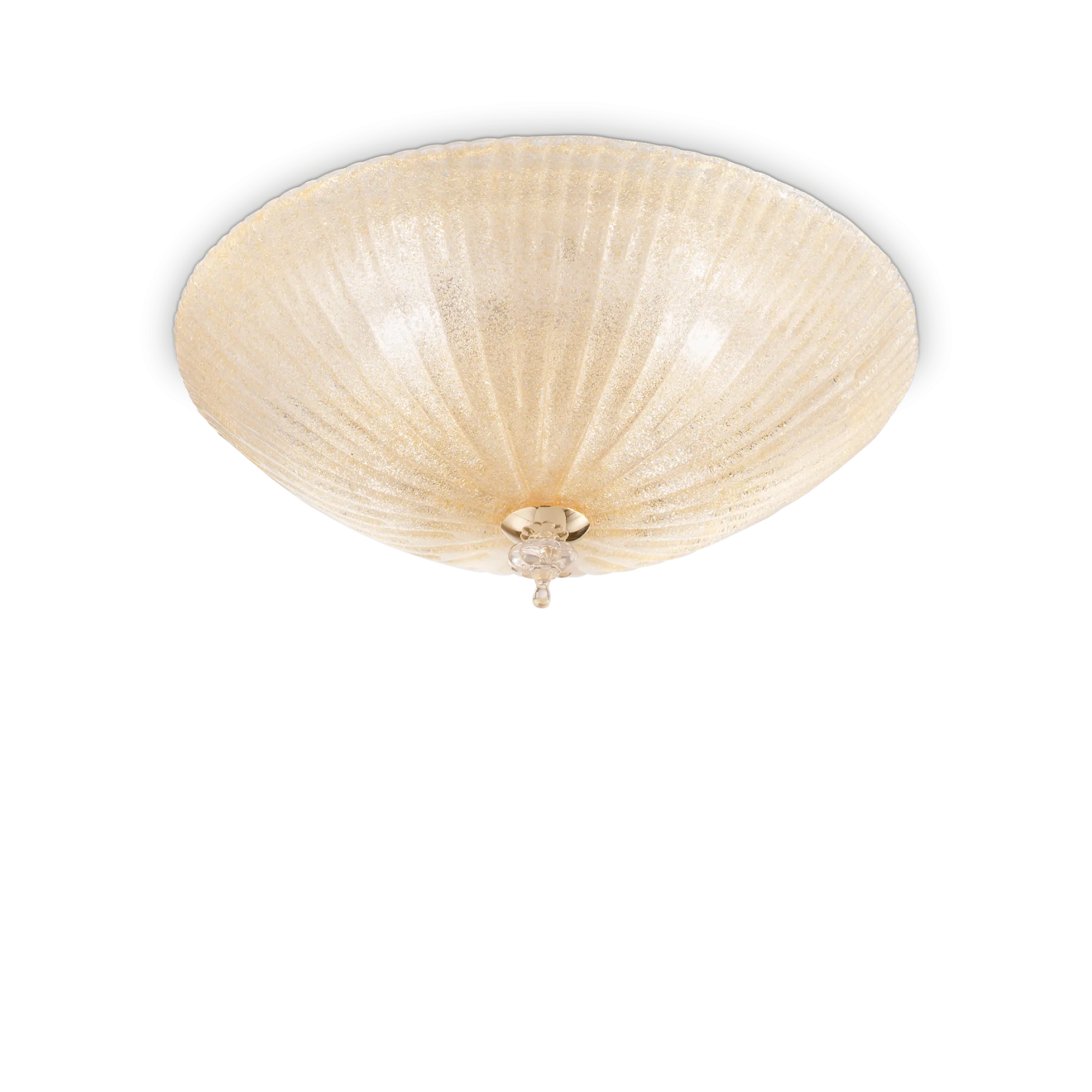Plafoniera Classica Stile Murano Vetro Graniglia Ø50 Shell PL4 - Ideal Lux