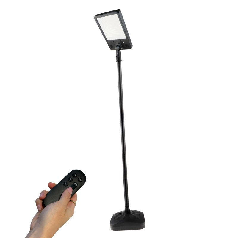 Lampione Stradale Solare LED, Rettangolare, Nero, Alluminio e Plastica, LEDME LM6354