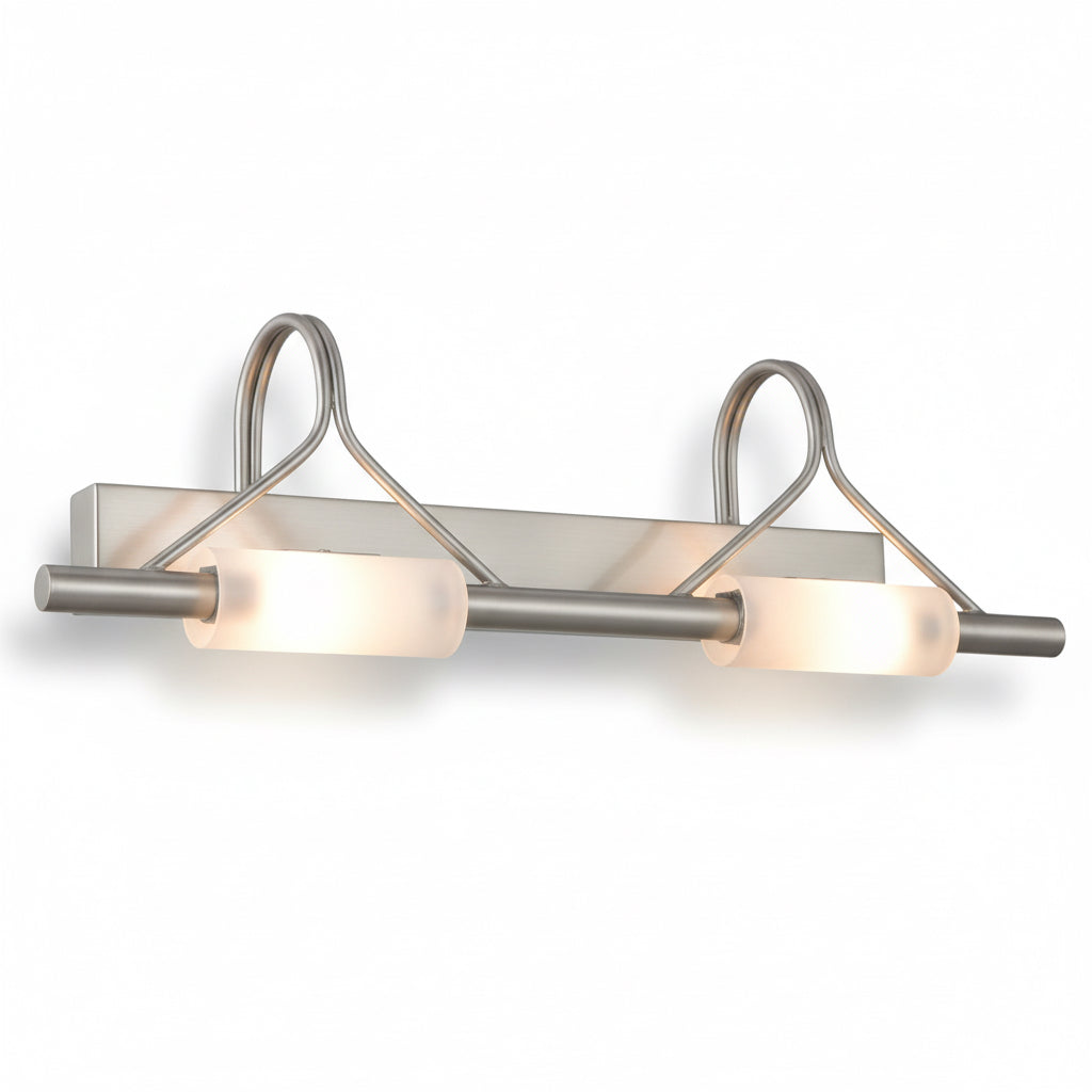 Applique Bagno Moderno Nichel 2 Luci R7s Diamantlux LUCCIOLA A2