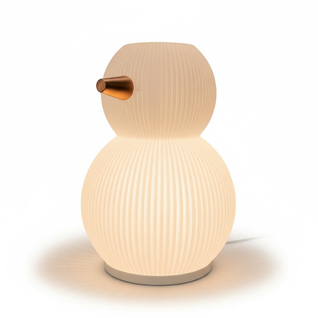 Lampada da Tavolo Stampa 3D Pupazzo di Neve E27 - kreolumo SNOWY