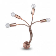 Applique da Parete con Braccio Flessibile Rame 4 Luci E14 Diamantlux ARIEL-A4