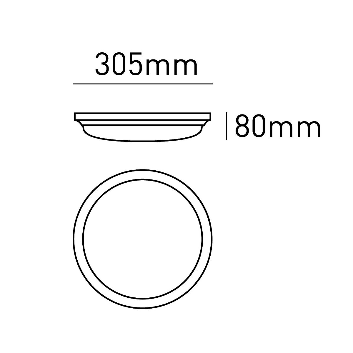Plafoniera LED Tonda IP44 IK10 12W 3000K con Sensore di Movimento a Microonde – dettaglio