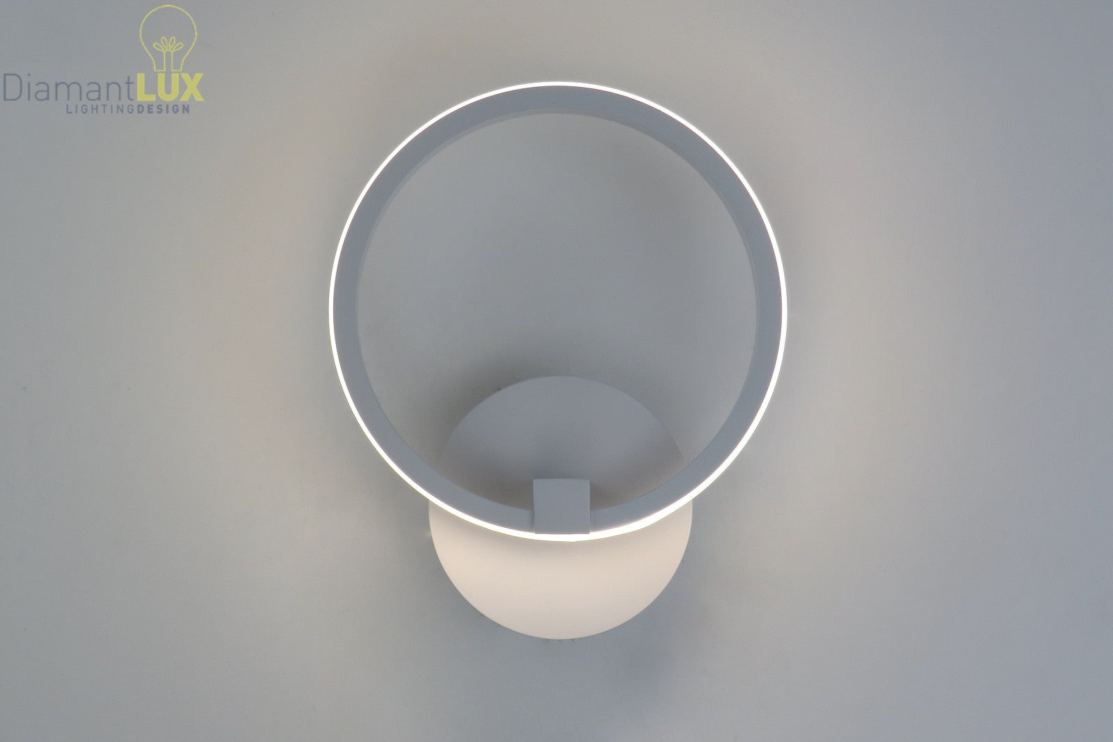 SARA A WH lampada da parete applique cerchio moderno bianco led DIAMANTLUX