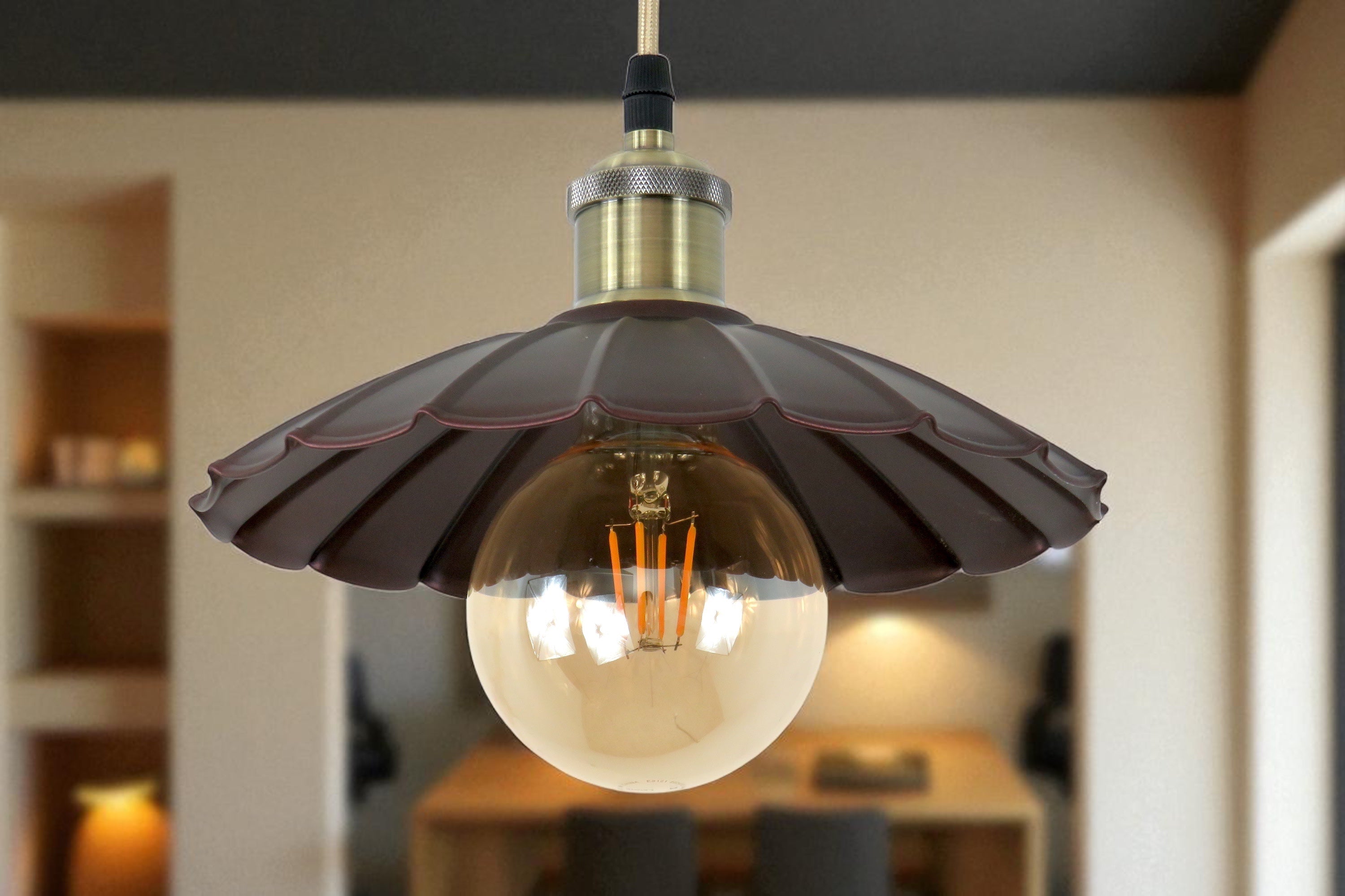 Lampadario Sospensione Vintage Industriale Marrone Diamantlux Sofia S25