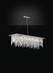 Lampada a Sospensione con Cristalli Morelight Frangia Rettangolare Grande 2195