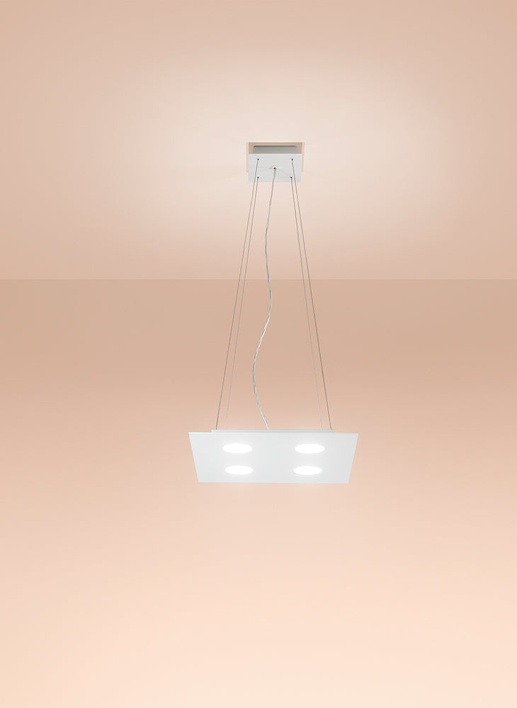 Plafoniera quadrata FLET 4+1 luci bianco - Morelight 2077P