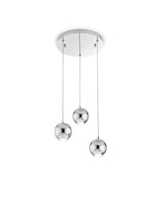 Sospensione Sfera Diodi 3 Luci 2034 Morelight Cromo LED 9W 3000K