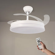 Ventilatore da soffitto bianco con pale richiudibili e luce LED LM8831