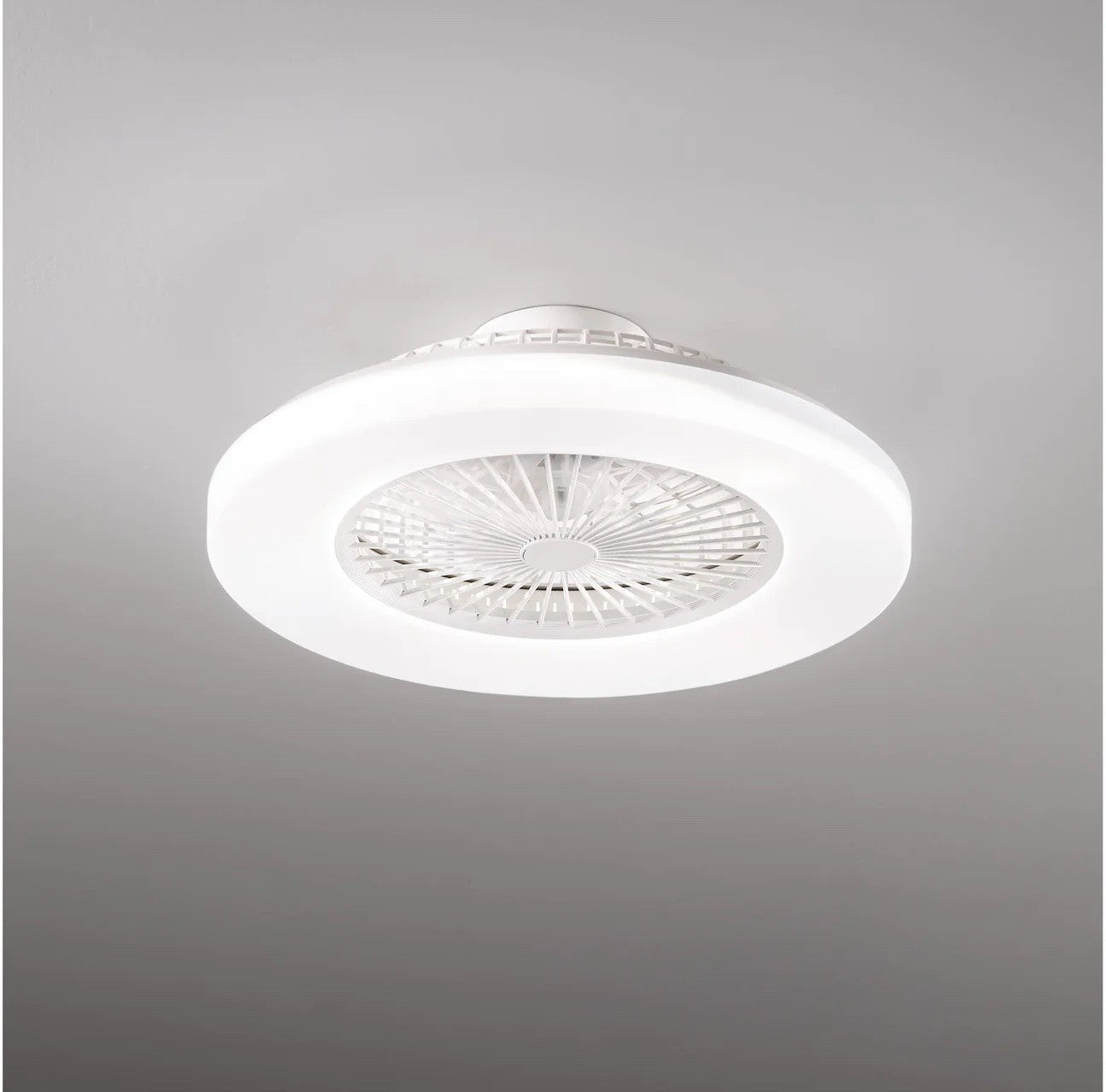 Ventilatore da soffitto senza pale con luce LED dimmerabile Ø58 cm bianco – PERENZ 7174 BCT