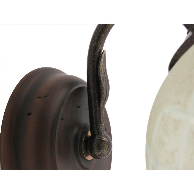 Applique in Legno Vintage 1 Luce E14 Vetro Molato RF/A DIAMANTLUX