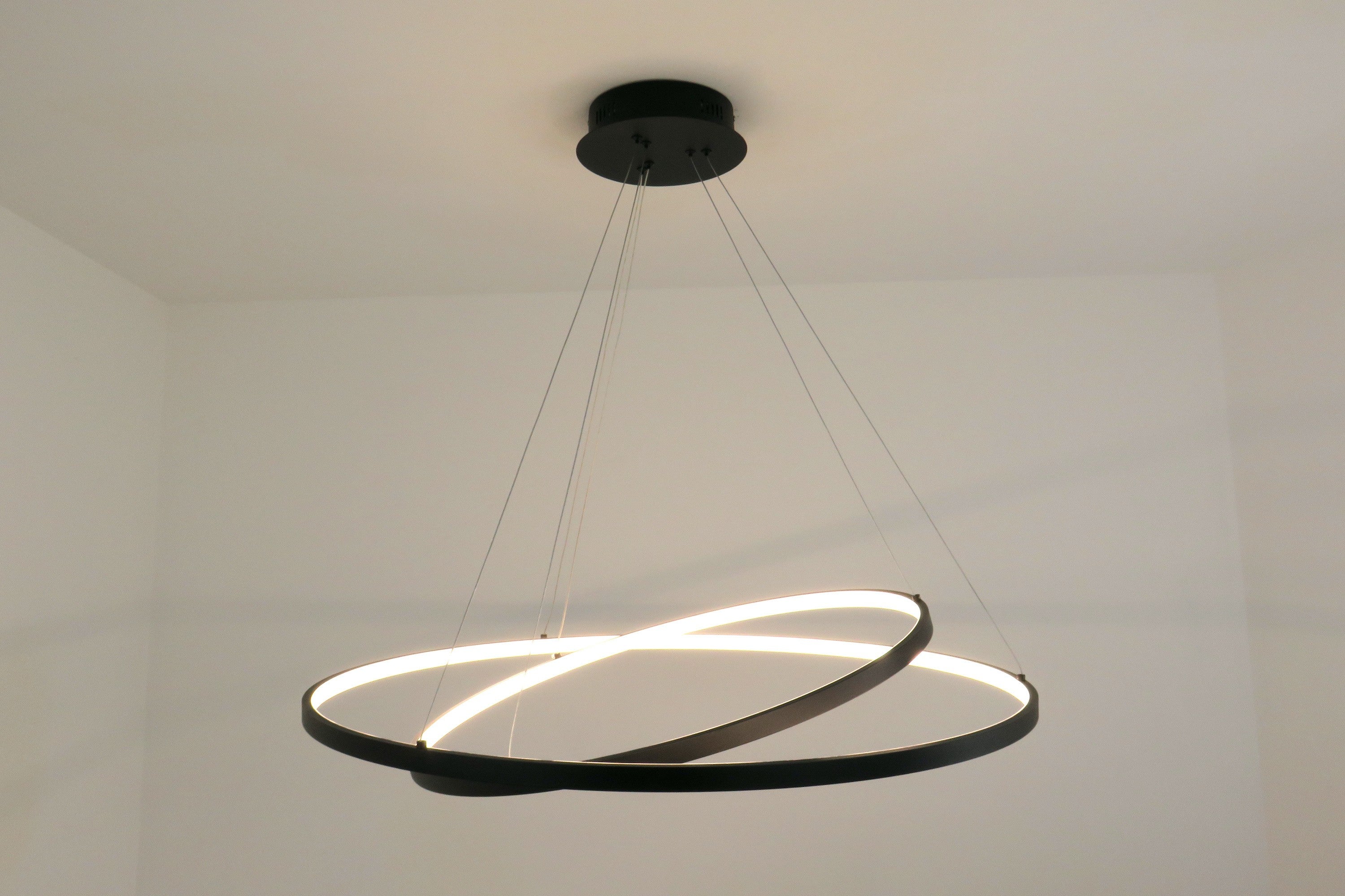 ZIVAGO/8+10 Lampadario due cerchi led nero DIAMANTLUX